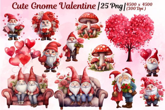 Adorable Gnomes for Your Valentine's Creations