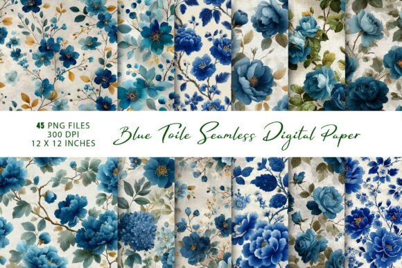 Blue Toile Seamless Digital Paper: A Designer’s Pattern Toolkit