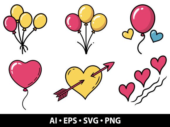 Celebrate with the Valentine Balloons SVG Bundle