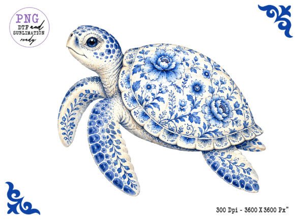 Chinoiserie Ocean Turtle Clipart PNG: A Designer's Guide to Elegant Marine Motifs