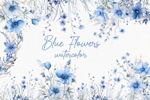 Elevate Your Designs with Dusty Blue Flowers Clipart
