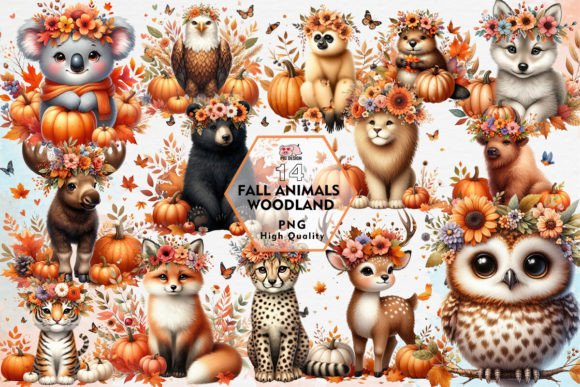 Fall Animals Woodland Clipart PNG: Charming Designs for Every Project