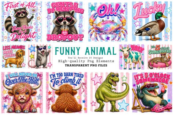 Funny Striped Animal Hand Drawn Bundle: Whimsy for Your Projects