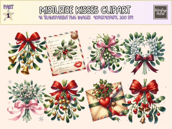 Mistletoe Kisses Clipart: Infuse Your Designs with Romance