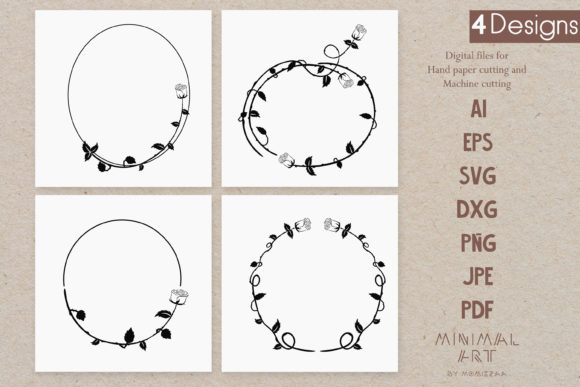 Romantic Design Assets: Floral Frame Rose Gold & Black Collection