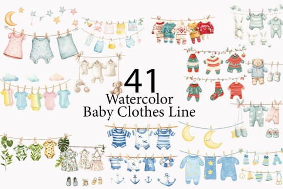 Softening Your Brand with Baby Clothes Line Watercolor Clipart