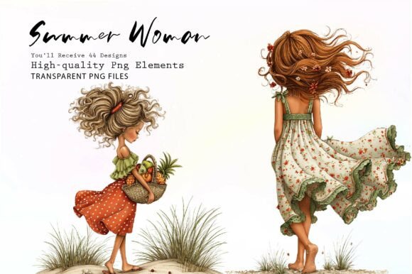 Summer Woman PNG Clipart Bundle: Essential Design Assets