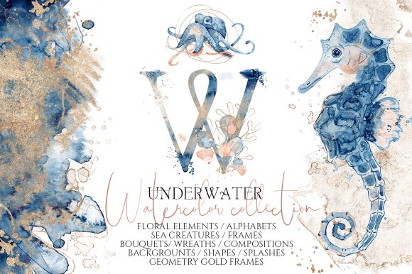 Underwater Watercolor Collection: Dive into Aquatic Design