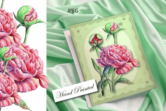 Watercolor Flowers Greeting Cards: Versatile JPEG Art