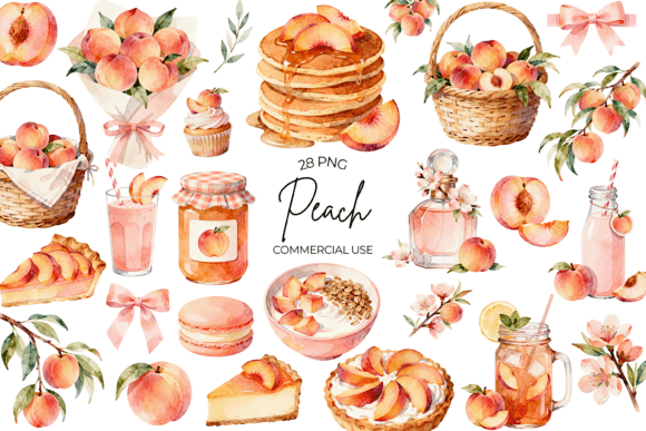 Watercolor Peach Clipart Summer Fruit: Sweeten Your Creative Projects