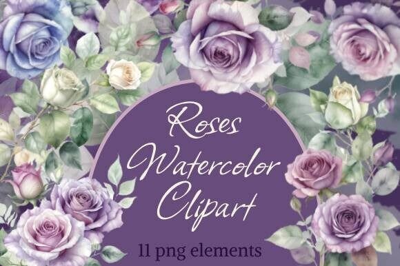 Watercolor Roses Клипарт, Lilac Flowers: A Designer's Garden