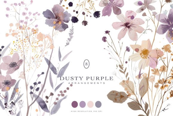 Wild Flowers - Floral Clipart - Meadow F: Watercolor Elements for Designers