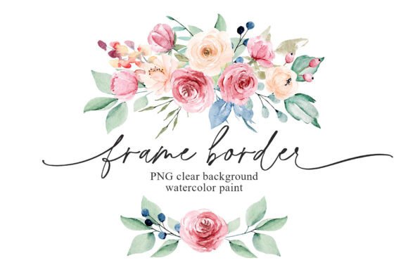 Wreath, Watercolor Flowers: A Frame Border for Every Creative Project